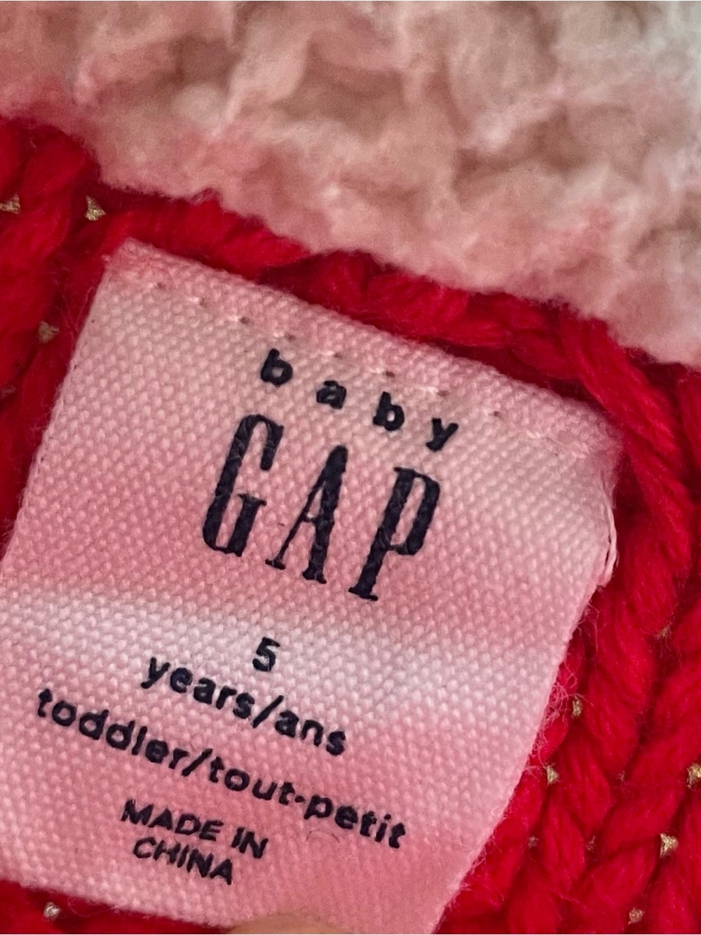 $11 💥Cable Knit Red Christmas Sweater, Henley Mock Neck, Sherpa Collar, Cotton - Picture 8 of 9